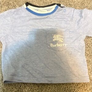 Burberry Light Blue Logo Shirt 6-9 mos